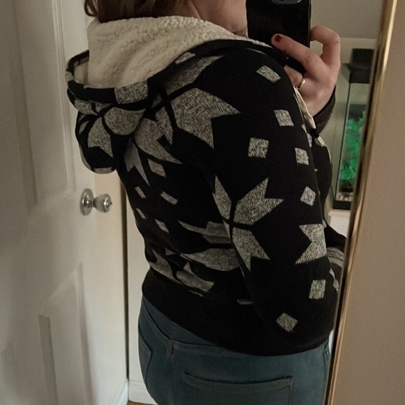SO Juniors Geometric Design Zip-Up Hooded Jacket - Picture 2 of 5